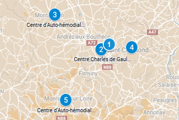 Plan de nos centres de dialyse